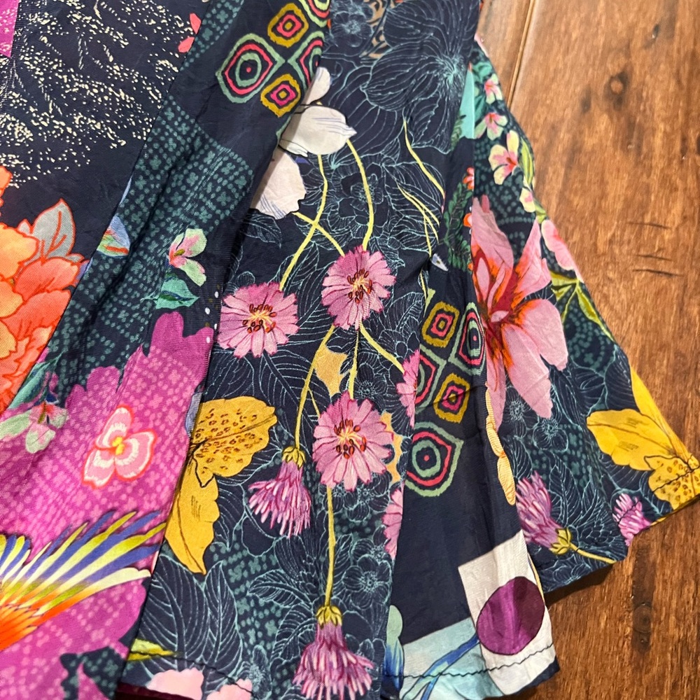 Johnny Was Maxi Floral Dress Button Front Blue Asian Print Small NWOT $328- - Picture 10 of 15